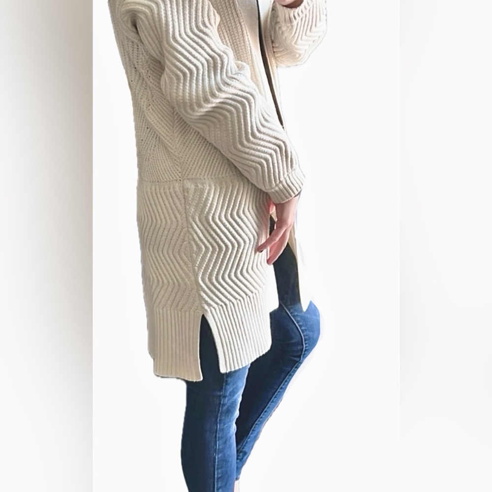 Old Navy Chunky Thick Knit Beige Open Front Coatigan/ Sweater/ Cardigan! (MED) - Picture 2 of 12
